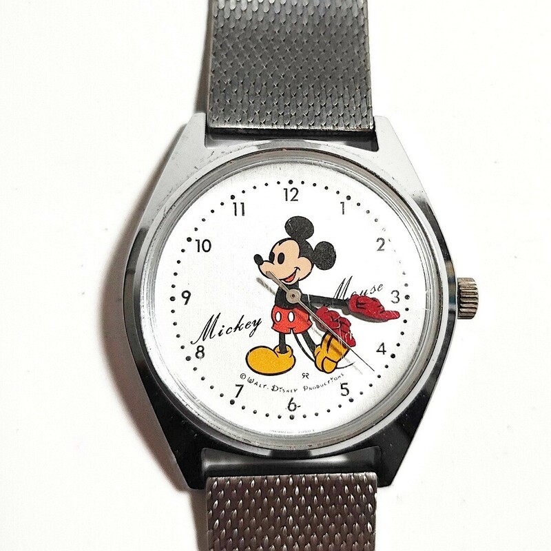 動作品 SEIKO DISNEY TIME セイコー ディズニータイム 5000-7000 ミッキーマウス メンズレディースキッズ腕時計 手巻き 稼働品 d408