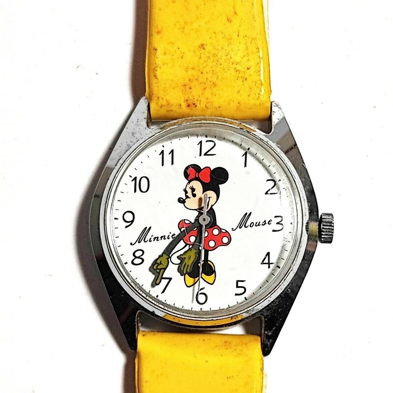 動作品 SEIKO DISNEY TIME セイコー ディズニータイム ミニーマウス メンズレディースキッズ腕時計 手巻き 稼働品 h416