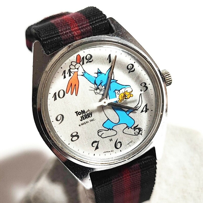 動作品 SEIKO DISNEY TIME セイコー ディズニータイム トムとジェリー メンズレディースキッズ腕時計 手巻き 稼働品 i417