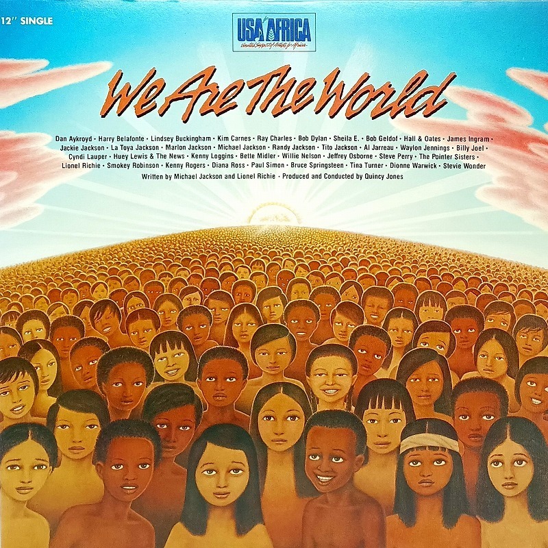■美品【LP】We Are The World・ウイ・アーザ・ワールド 12”SINGLE／マイケル・ジャクソン&ライオネル・リッチー 作詞作曲 帯付き■