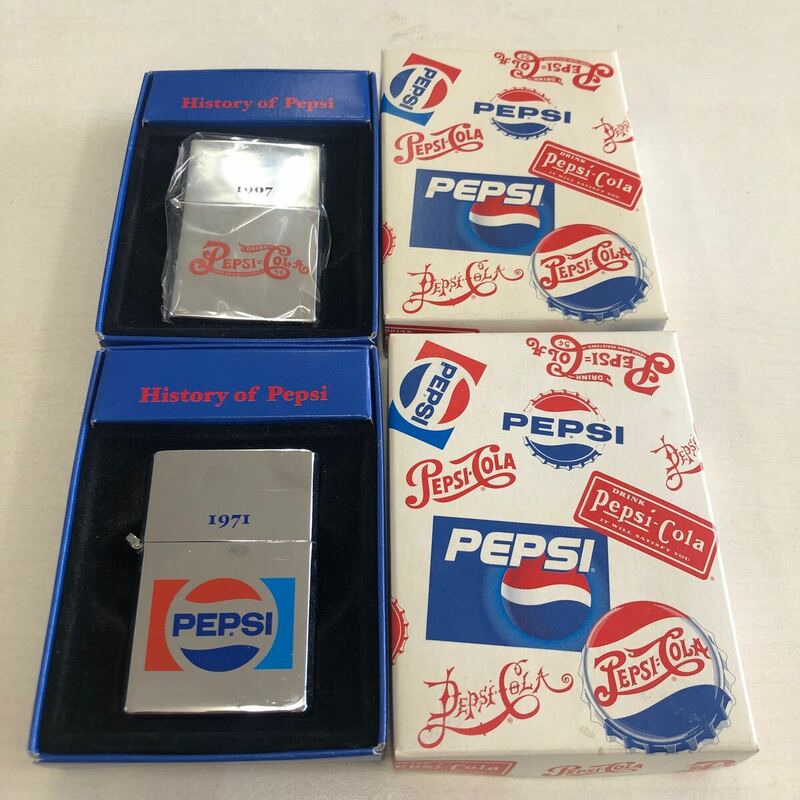【未使用品】ペプシ　ライター　オイルライター Pepsi ヴィンテージ　レア　希少　1907 1971 ペプシコーラ 2個セット