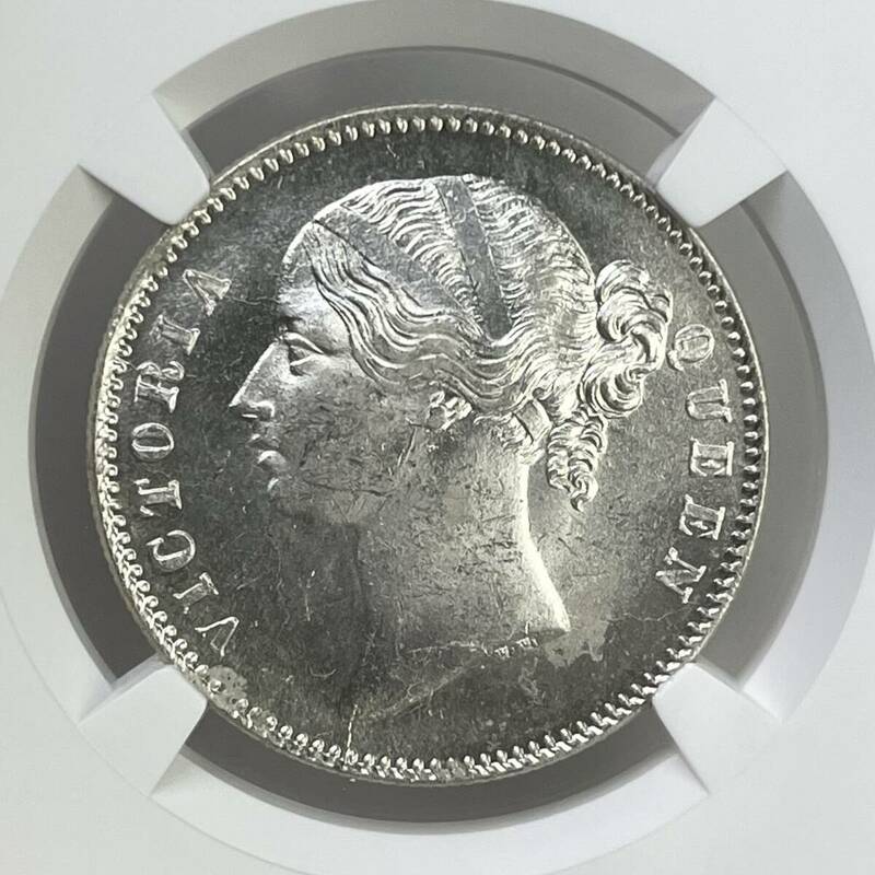 人気【MS63】 1840(B＆C) 英領インド 1ルピー 銀貨 NGC ヴィクトリア女王 ワイオン　アンティークコイン 貨幣 硬貨 金貨 世界 (管理C69)
