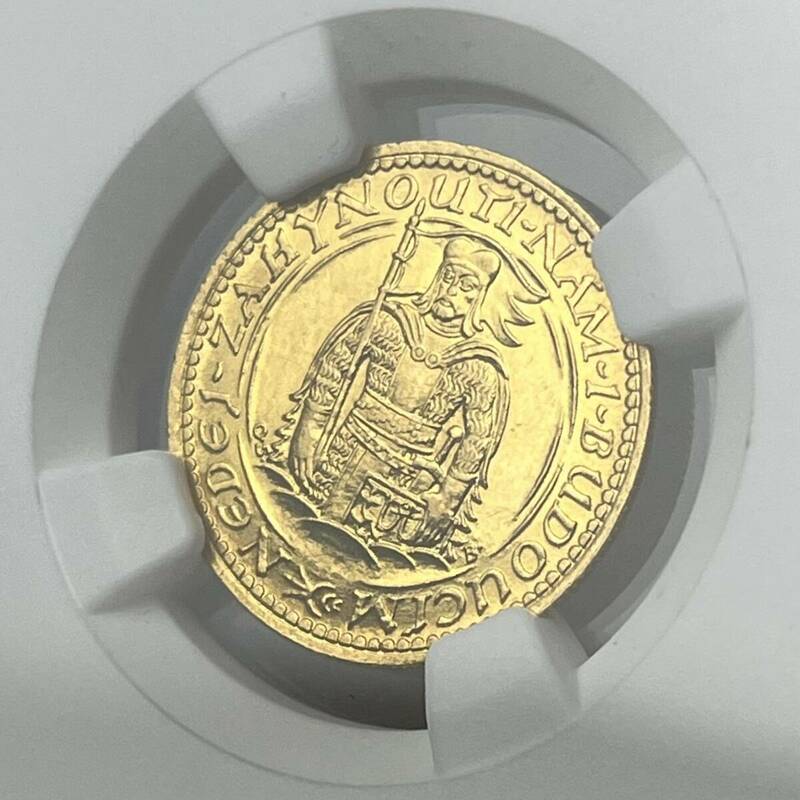 【MS63】1925年 チェコスロバキア共和国 ダカット金貨 守護聖人ヴァーツラフ ボヘミア NGC　アンティークコイン 貨幣 硬貨 世界 (C72)