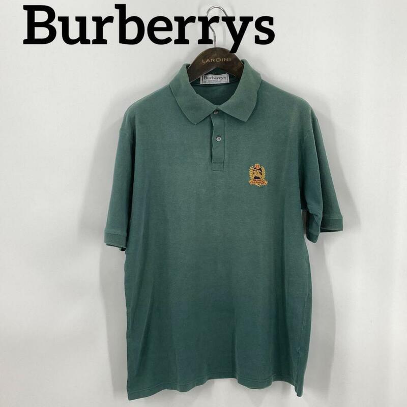 BURBERRY バーバリー　Ｍサイズ　半袖　ポロシャツ　メンズ　緑　グリーン　イングランド製　綿100％