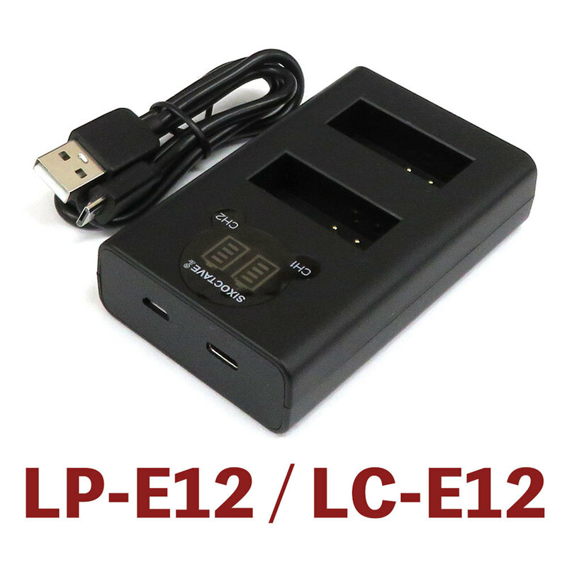 LC-E12 LP-E12 Canon キヤノン 互換デュアルUSB充電器　2個同時充電可能 EOS Kiss X7 EOS Kiss M EOS M EOS M2 EOS M10 EOS M100