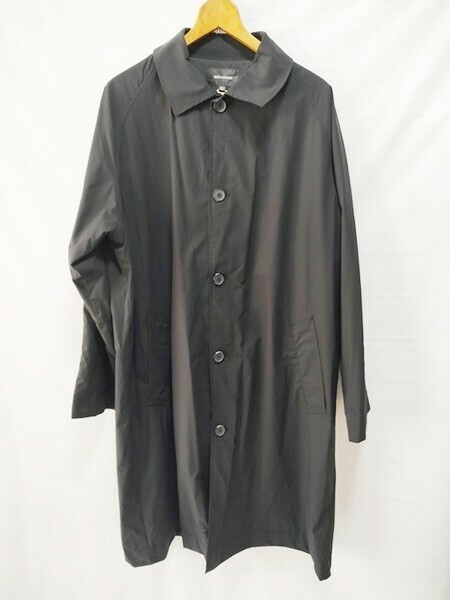 INED HOMME スプリングコート ステンカラーコート ナイロン 薄手 黒 ブラック クリーニング済み XLサイズ イネド