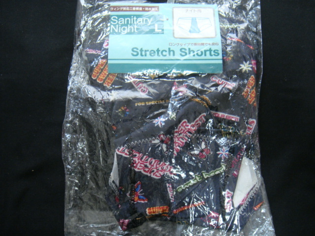 Stretch Shorts／＜ウィング対応二重構造・防水加工*ナイト用ストレッチローライズショーツポップ(サニタリーナイトL)＞□彡『未使用品』