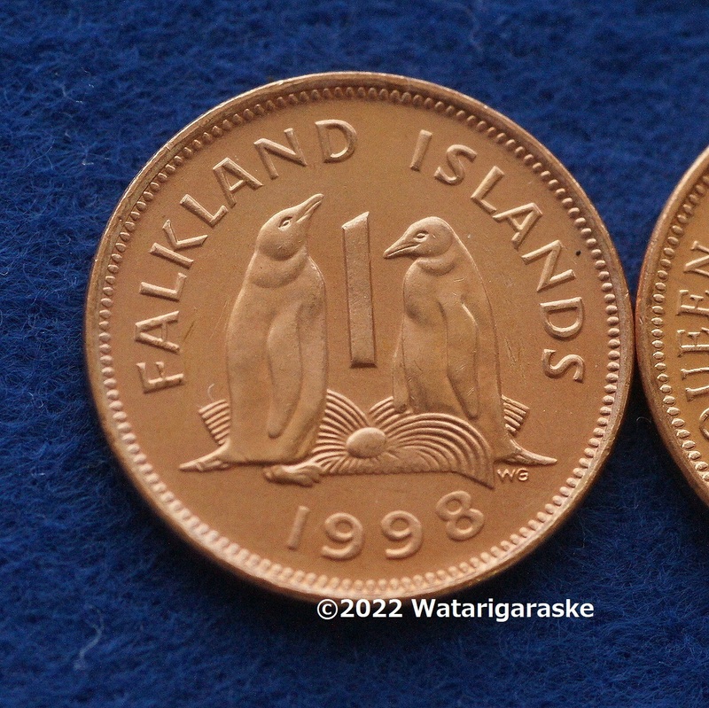 ★ジェンツーペンギンのコインx1枚★英領フォークランド諸島1998年 1ペニー貨　★おまとめ推奨★