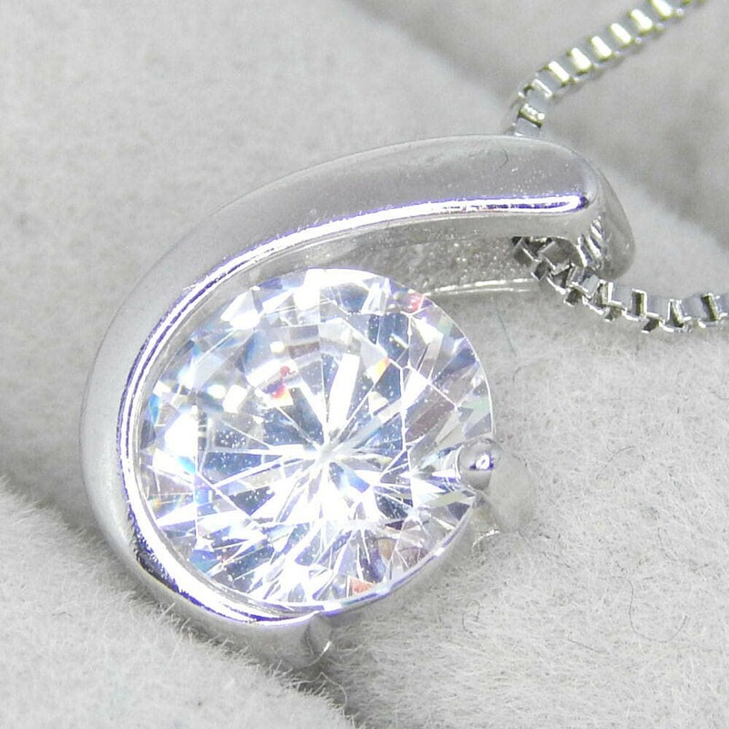 残り1点★大人気★再入荷 極上の逸品 レディース ジルコニア 1.24ct CZダイヤモンドネックレス シルバー925 限定 ペンダント プラチナ仕上