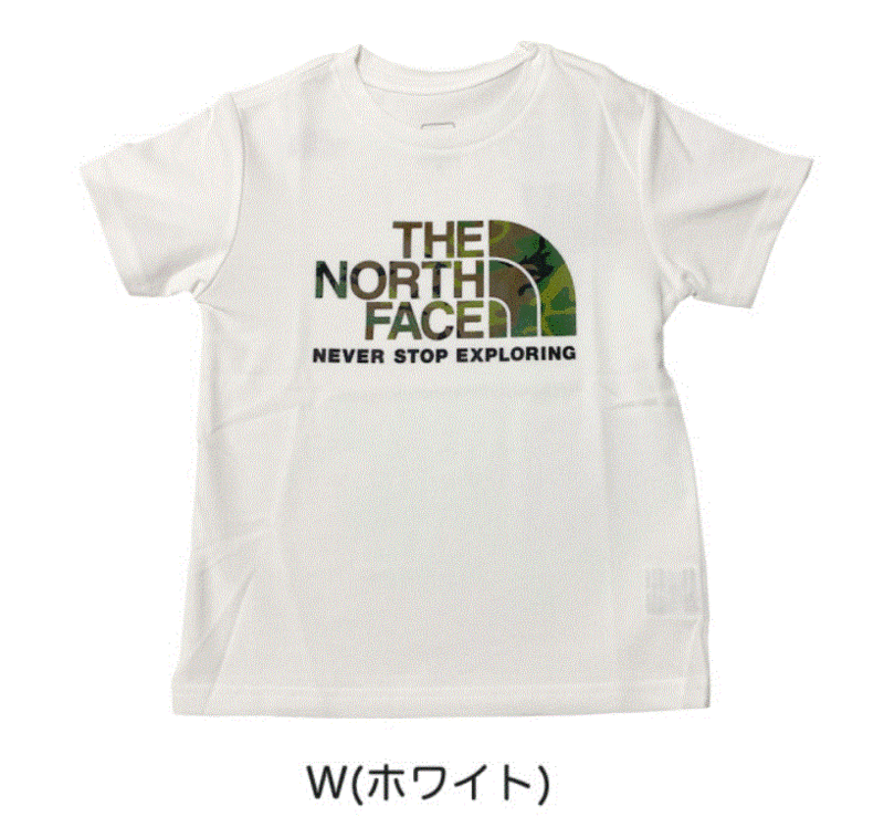 ザ・ノース・フェイス THE NORTH FACE ショートスリーブカモロゴティー S/S CAMO LOGO TEE NTJ32253 ホワイト(W) 130サイズ 