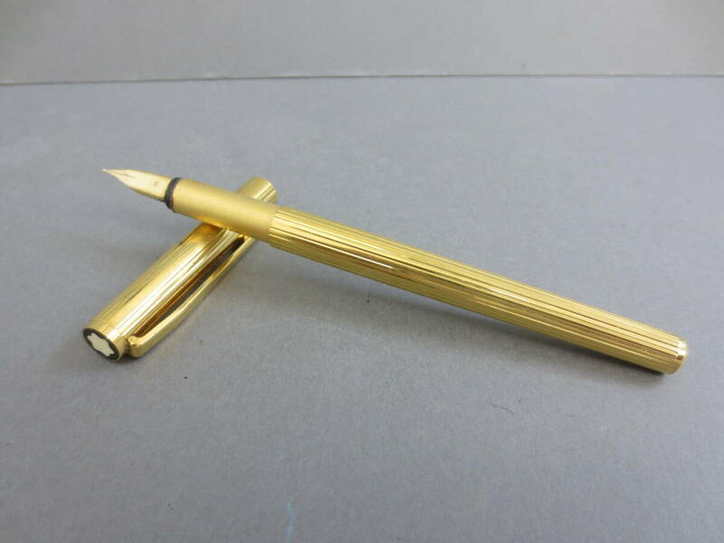 【5-1】MONTBLANC モンブラン 万年筆 ゴールドカラー ペン先585刻印 筆記用具