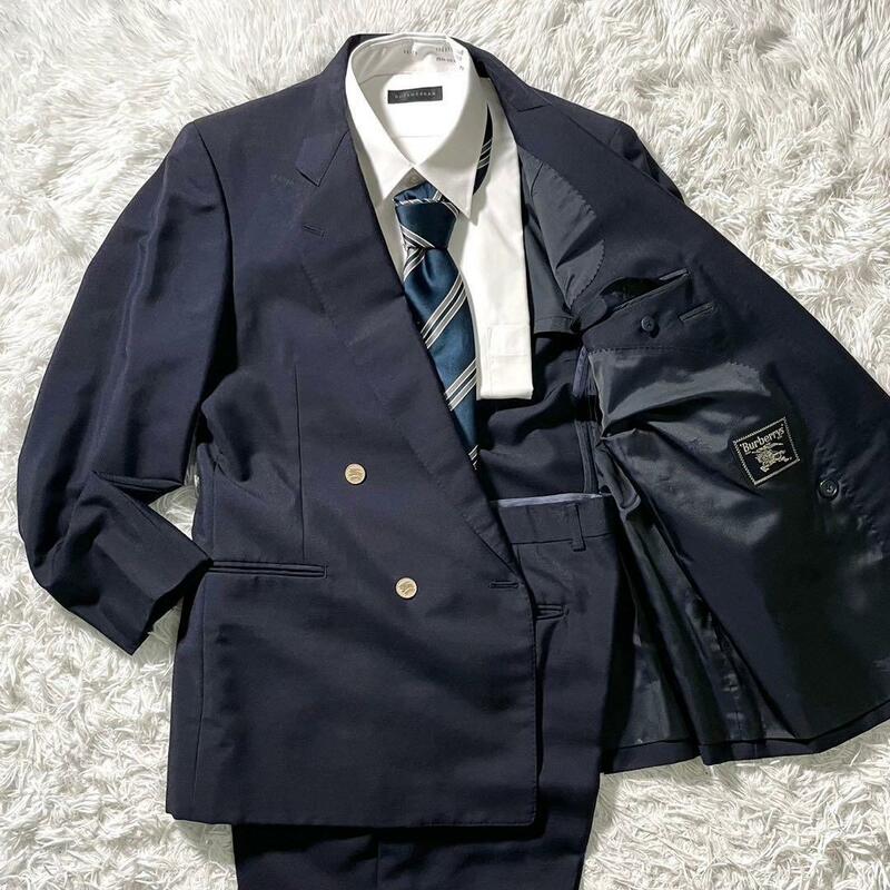 Burberry スーツ　セットアップ　ネイビー　ダブル　ジャケット　古着