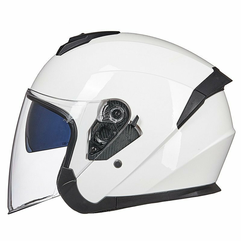 OHJ008☆バイクヘルメット ハーフヘルメット 半帽　11色　ジェットヘルメット　ダブルシールド　UVカット　着脱できる内装　M～XL