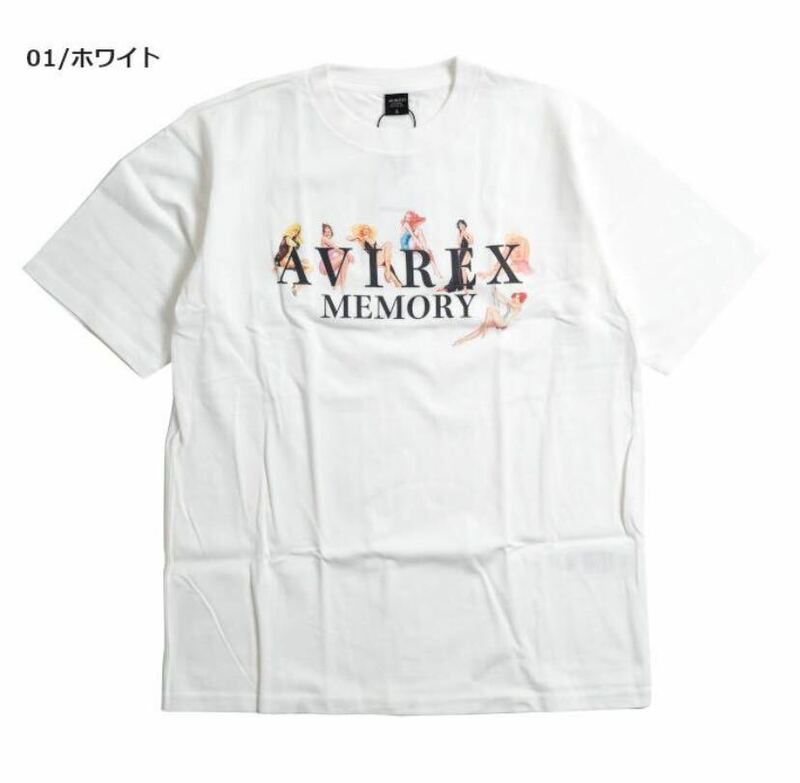 完売品！AVIREX MEMORY 白Tシャツ　Lサイズ　アヴィレックス　ガールズ＆ロゴ Tシャツ/GIRLS & LOGO T-SHIRT半袖 