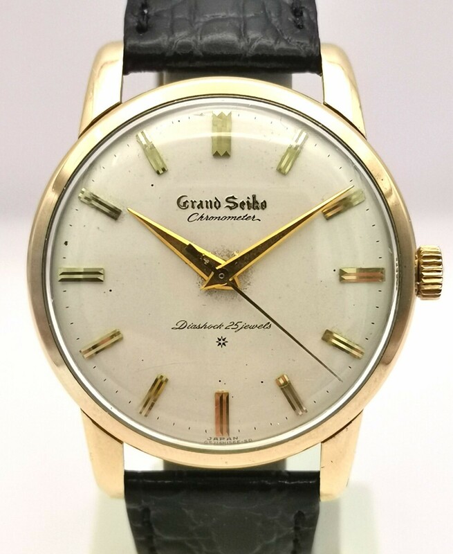 OH済 GRAND SEIKO グランドセイコー ファーストモデル 14K金張り オーバーホール済み 手巻き 時計