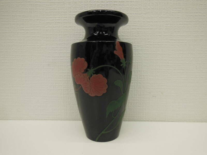 骨董祭 琉球漆 花瓶 保管品 漆器 花器 一輪挿し アンティーク 工芸品