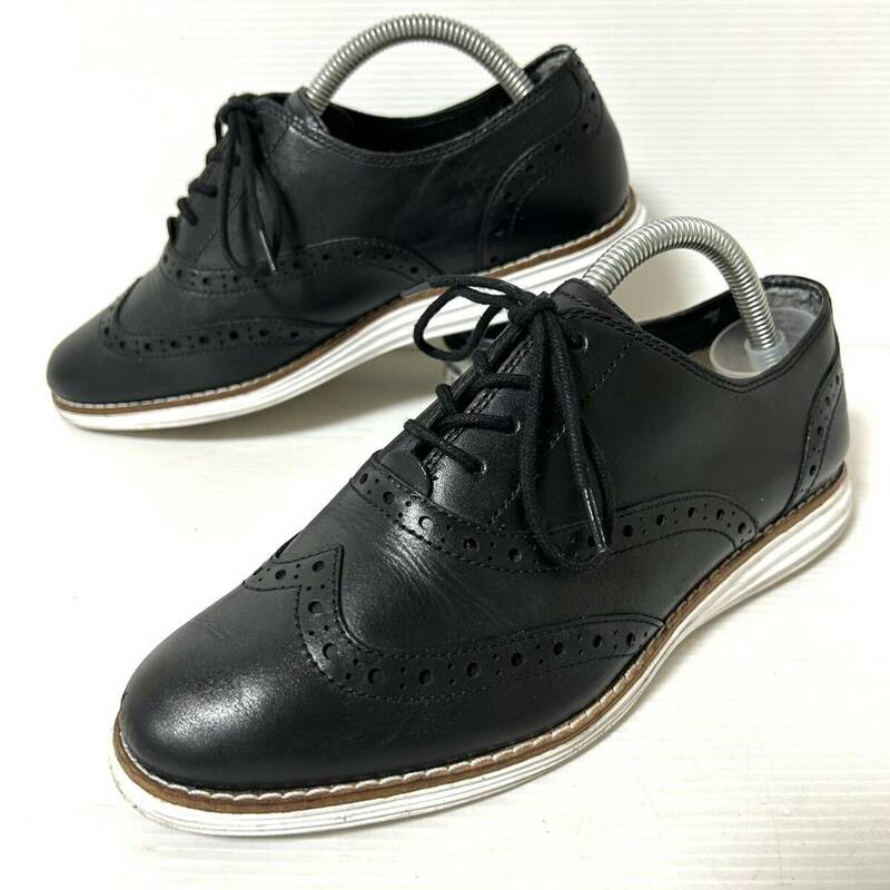 COLE HAAN コールハーン　ウイングチップ レザースニーカー　6B 22.5-23cm ブラック　＊BA