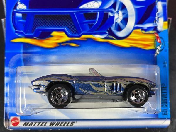 ホットウィール HOTWHEELS 65 CORVETTE コルベット 青 USカード