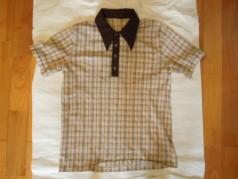 70'sヴィンテージ　半袖ニットポロシャツ　Mサイズ