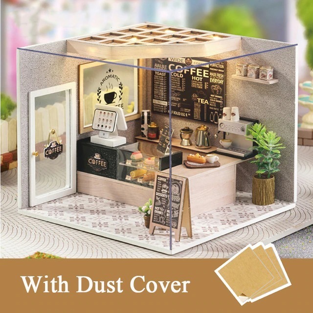 ★☆送料無料◆DIYドールハウス ミニチュア★手作りキットセット ミニチュア　 My Little Scene シリーズ(H-021 COFFEE SHOP)☆★