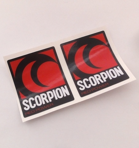 Scorpion スコーピオン ステッカー Red Power マフラー デカール ２枚セット