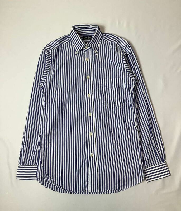 GITMAN BROS // アメリカ製 長袖 ストライプ柄 ボタンダウン シャツ・ワイシャツ (青系×白) サイズ S