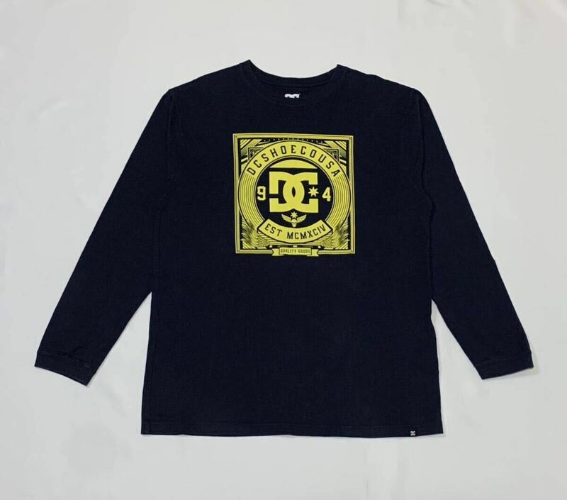 DC SHOES // 長袖 ロゴマークプリント Tシャツ・カットソー (濃紺系) サイズ XL