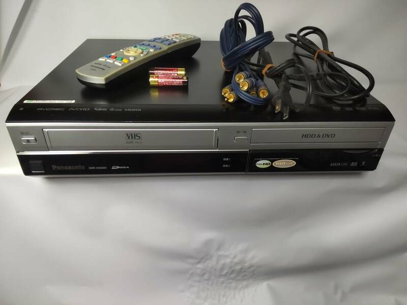 パナソニック HDD搭載VHS一体型ハイビジョンDVDレコーダー 250GB DIGA ブラック DMR-XW200V 2007年製 VHS不良　訳あり