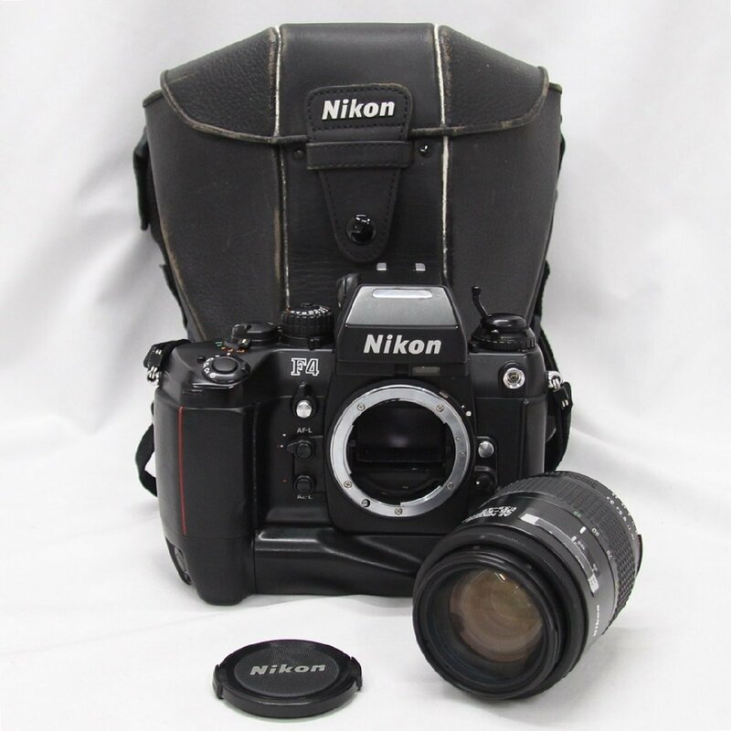 Nikon ニコン F4 レンズ付き AF NIKKOR 35-105mm 1:3.5-4.5 バッテリーグリップ付き MB-21 ケース付き 動作未確認 中古品 m_e(j) m24-36062