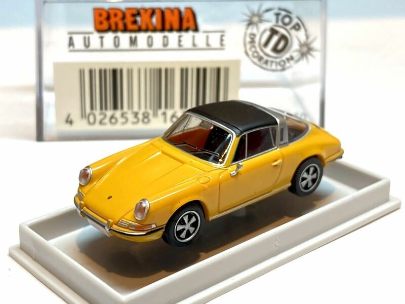 Brekina Porsche 911 T タルガ Targa ポルシェ ナローポルシェ イエロー 1/87