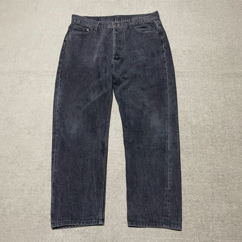 90s USA製 Levi's リーバイス 501 先染め ブラック デニム パンツ W38 L30 ジーンズ オールド ビンテージ ビッグサイズ デカ履き