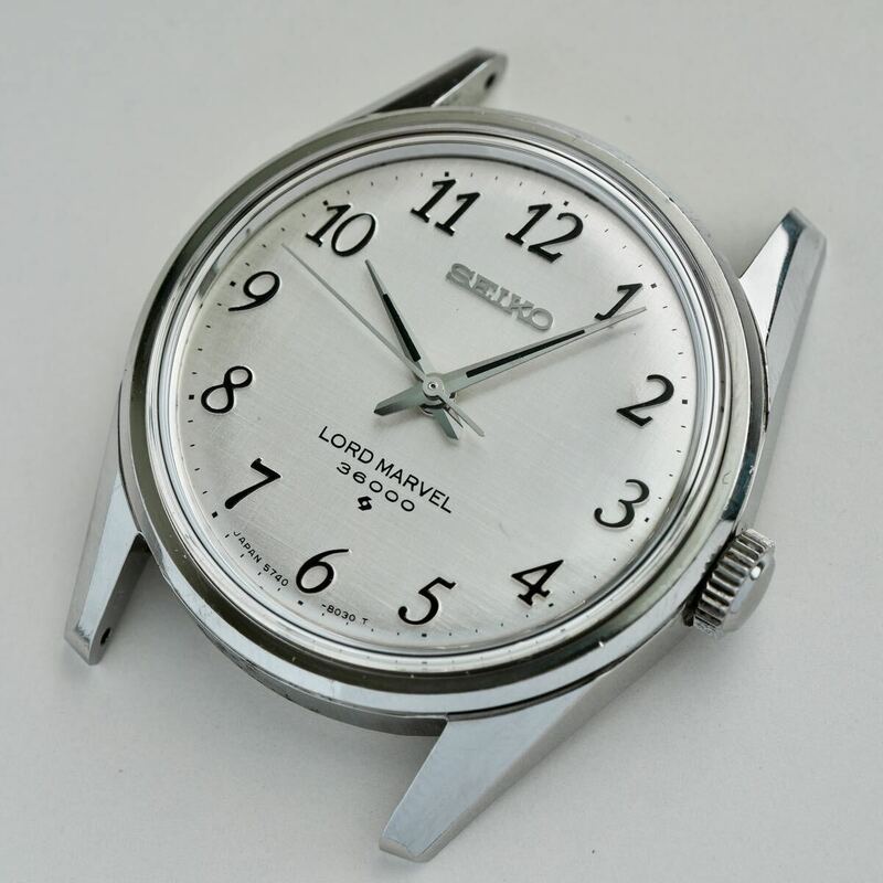 セイコー SEIKO ロードマーベル 36000 5740-8000 手巻き メンズ 腕時計 全数字 アラビア 絹目文字盤 ハイビード 