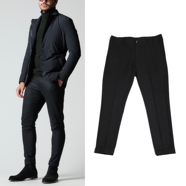 23AW 一度着7.7万 1piu1uguale3 RIB TAPERED SLACKS　テーパード スラックス パンツ　ウノピゥウノウグァーレトレ　　　AKM ジュンハシモト