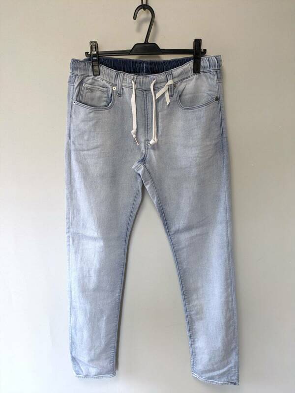 G-STAR RAW 3301 SLIM ジースターロウ スウェットデニムパンツ イージーパンツ ブリーチ 32/32