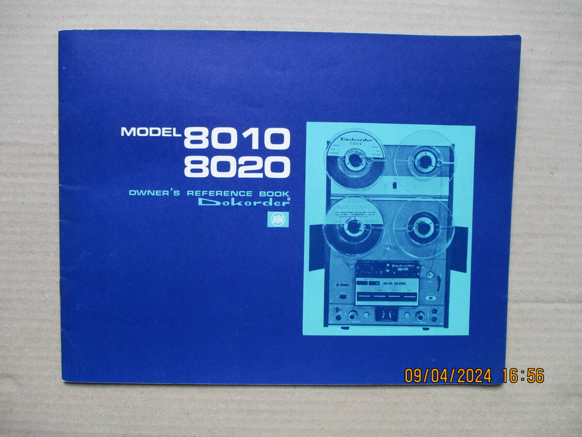 電気音響製（Dokorder ドコーダー） MODEL ８０１０、８０２０ 英文取り扱い書