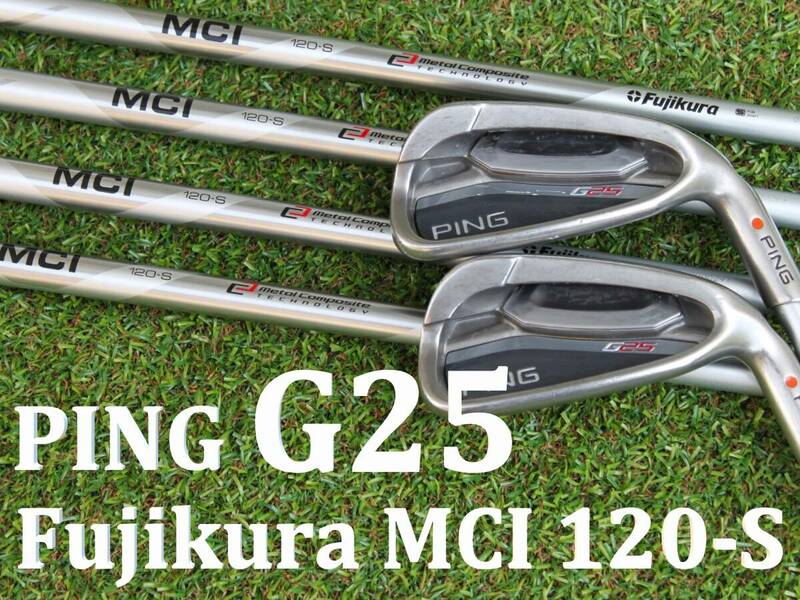 【MCI装着】 PING　G25　Fujikura MCI 120S　5-9,W　6本セット　オレンジドット　メンズ キャビティアイアン　シリアル同番　ピン フジクラ