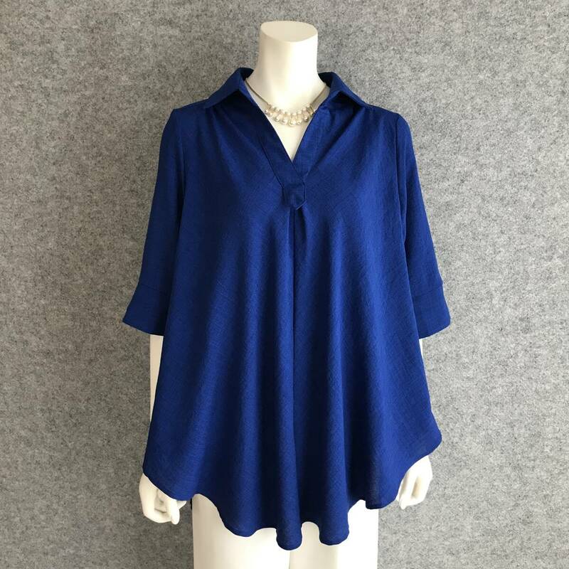 ◆新品◆＊リラックスサイジング*爽やか＊シンプルスキッパープルオーバー*R/Blue＊