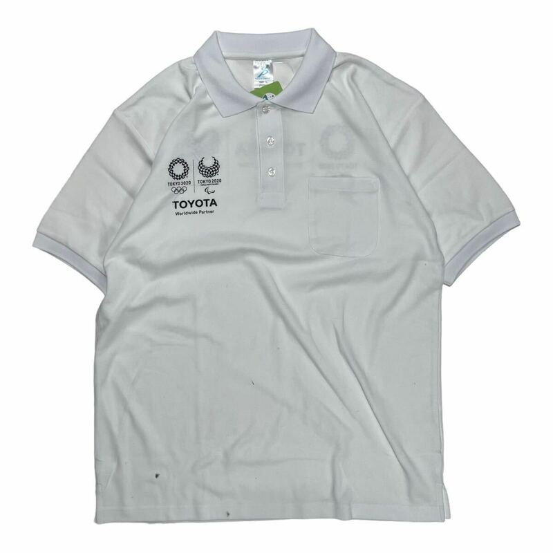TOYOTA トヨタ 東京オリンピック2020 半袖ポロシャツ ユニフォーム メッシュ ホワイト XL