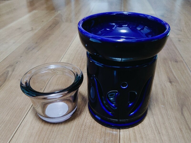 アロマポット&ハーブキャンドルグラス 陶器 ガラス 茶香炉 ホームリラクゼーションキャンドル アロマ炉 未使用