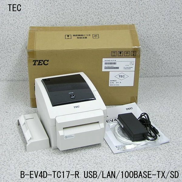 ■β【Aランク】東芝テック/TEC ラベルプリンタB-EV4D-TC17-R 感熱/USB/LAN/100BASE/SDカード対応 動作確認OK/印字良好 元箱付【0418-09】