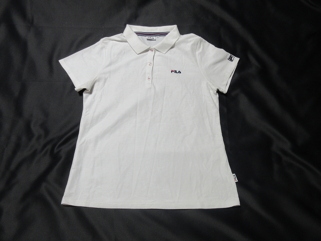 O-603★FILA(フィラ)♪白色/半袖ポロシャツ(L)★