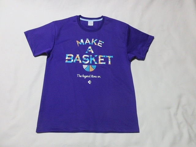 O-627★コンバース♪紫色/バスケットボール/半袖Tシャツ(L)★