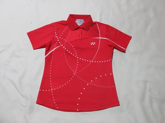 O-733★YONEX(ヨネックス)♪赤色/半袖ポロシャツ(S)★