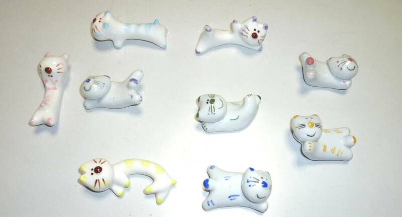 カワイイ　猫　ネコ　箸置き　陶器製　　まとめて　９種類　セット