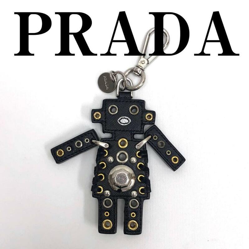 PRADA プラダ バッグチャーム キーホルダー キーリング ロボット 黒