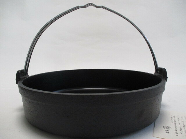 未使用　鉄製　すき焼き鍋　28ｃｍ　１個　ツル付き　なにわ　Naniwa