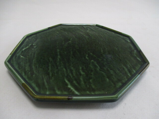 和陶器　織部　八角寿司台　21.7ｃｍ　1個　盛り皿　大皿　