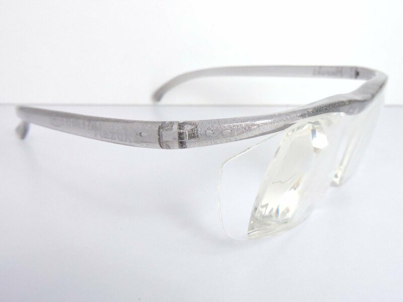 正規品 Hazuki ハズキ ラージ メガネ型拡大鏡 チタンカラー 1.85× 日本製 ケース付き