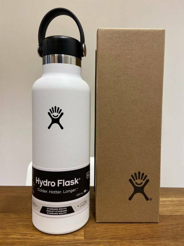 ハイドロフラス/ホワイトWhite 532ml 18oz Standard Mouth / Hydro Flask/ アウトドア / キャンプ/ トレーニング / 水筒