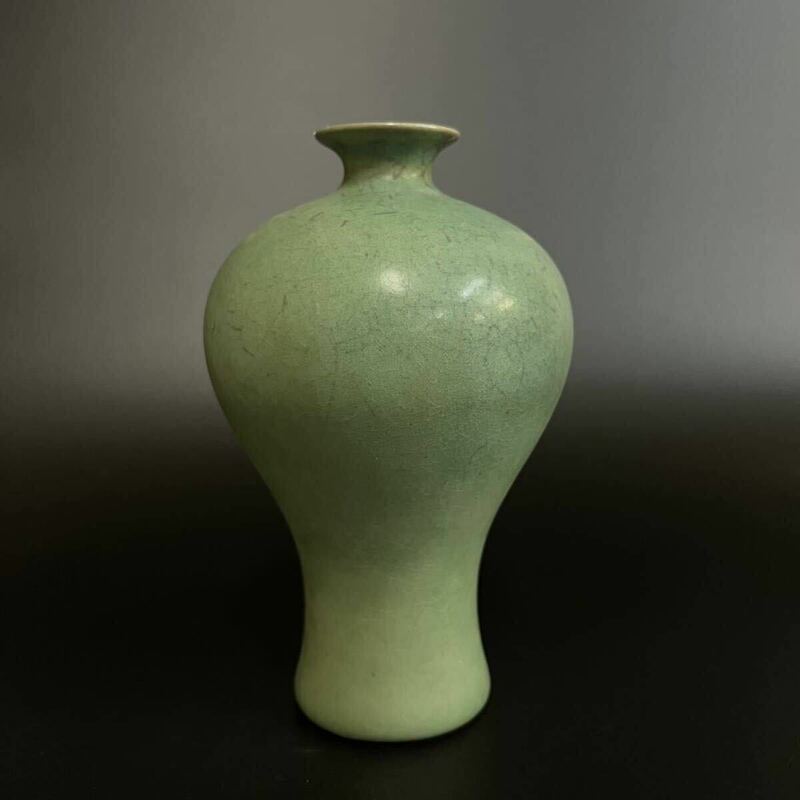 宋 汝窯 青磁 梅瓶 中国 古美術 高麗青磁 唐物 高さ18cm